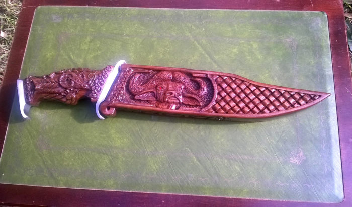 Bull knife, custom carved
